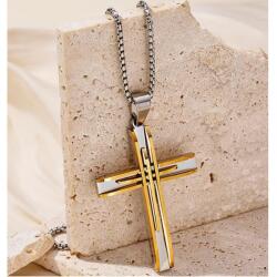 HARAHU Colier SA-34103 Cross - Aurie / Argintie KP34103