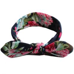 HARAHU Bentiță turban pentru copii Floral - Albastră KP18397