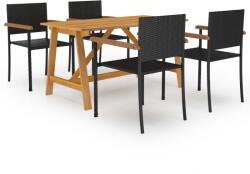vidaXL Set de masă pentru grădină, 5 piese, negru (3068764)