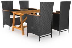 vidaXL Set de masă pentru grădină, 5 piese, negru (3068757) - comfy