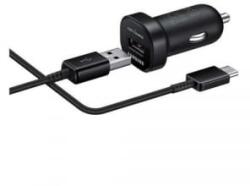 Samsung autós töltő USB aljzat (18W, gyorstöltő, Type-C kábel) FEKETE, EP-LN930CBEGWW_EP-DW700CBE