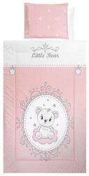 Lorelli Set lenjerie pat 4 piese Lorelli Little Bear Pink, bumbac ranforce, 70 x 140 cm, 60 x 120 cm Lenjerii de pat bebelusi‎, patura bebelusi