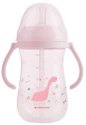 KikkaBoo Чаша със силиконовa сламка KikkaBoo - Dino World, Pink, 300 ml (31302030076)