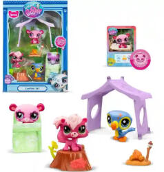 BANDAI Littlest Pet Shop LPS - Kemping készlet figurákkal (pandamaci, tukán, mókus) (LPS00574)