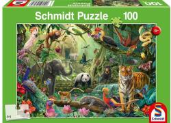 Schmidt Spiele 100 db-os puzzle - Colourful jungle wildlife (56485) (56485)