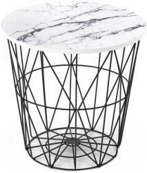 Halmar Kávésasztal HARISSA 41x42 cm fekete/fehér márvány dekoráció V-CH-HARISSA_B-LAW-BIAŁY (HA0005)