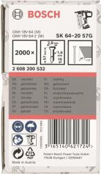 Bosch 2608200532 szögek süllyesztett fejjel SK64 20G 57 mm, horganyzott (2.608.200.532)