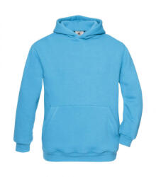 B&C Collection Gyerek kapucnis hosszú ujjú pulóver B and C Hooded/kids Sweat 3/4 (98/104), Türkizkék