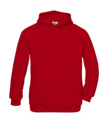 B&C Collection Gyerek kapucnis hosszú ujjú pulóver B and C Hooded/kids Sweat 5/6 (110/116), Piros