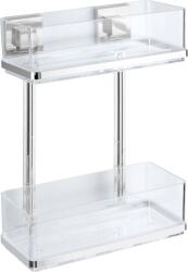 WENKO Vacuum-loc Quadro Polc Fali 25, 5x32, 5x14 Cm, 2 Részes, áttetsző-króm