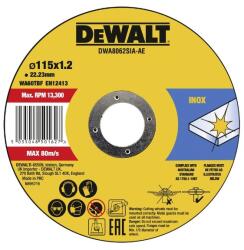 DEWALT Vágótárcsa 115 x 1, 2 x 22, 23 mm Inox DWA8062SIA (DWA8062SIA)