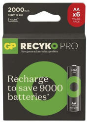 GP Batteries GP ReCyko Pro NiMH Akkumulátor HR6 (AA) 6db (B2620V) - haztartasibolt