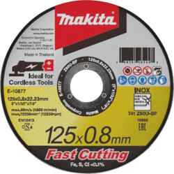 Makita vágótárcsa rozsdamentes acélhoz 125 x 0, 8 x 22, 23 mm E-10877 (E-10877)