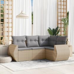 vidaXL 4 részes bézs polyrattan kerti ülőgarnitúra párnákkal (3221308)