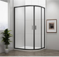 SAPHO POLYSAN EASY LINE BLACK íves zuhanykabin, 900x800mm, matt fekete profil/transzparent üveg (EL2815B) (EL2815B) - szaniteresklimacenter