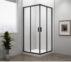 SAPHO POLYSAN EASY LINE BLACK szögletes zuhanykabin, 800x800mm, matt fekete profil/transzparent üveg (EL5215B) (EL5215B) - szaniteresklimacenter