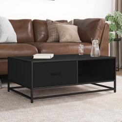 vidaXL fekete szerelt fa és fém dohányzóasztal 90 x 57 x 35 cm (848754)