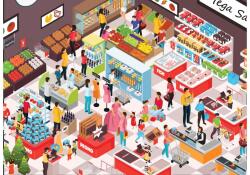 Brain Tree 2102105 - Food Mart - 1000 db-os puzzle (2102105)