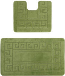Delta Carpet Set 2 Covorase Baie, Antiderapante, Ethnic Green (8680318590909) Covor baie