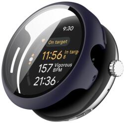PC FULL COVER Műanyag borítás üveggel Google Pixel-hez Watch 3 41mm sötétkék