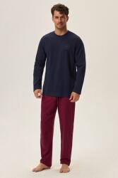 Henderson Hope férfi pizsama, kék-borvörös, prémium, M