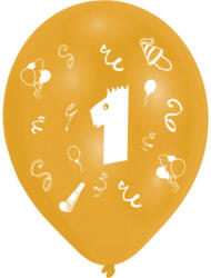 Happy Birthday 1 Ribbon léggömb, lufi 8 db-os 10 inch (25, 4cm) (DPA996575) - kreativjatek