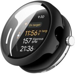 PC FULL COVER Műanyag borítás üveggel Google Pixel-hez Watch 3 45mm fekete