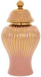 Iliadis Alexandros Vaza din ceramica Salmon Pink Golden cu capac (88130)