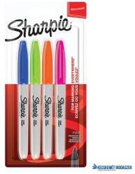 Sharpie Alkoholos marker készlet, 1 mm, kúpos, SHARPIE "Fine Point", 4 különböző szín (SR2065403) - kecskemetirodaszer