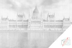  PontPöttyöző - Budapest Méret: 40x60cm, Keretezés: Keret nélkül (csak a vászon), Szín: Fekete