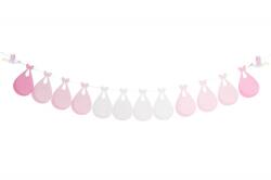 Chaks Ghirlandă Baby Shower - Berze albe/roz