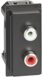Legrand Priza, dubla, RCA, Modulara, 1M, Negru, Bticino, Living, Now, KG4269R (KG4269R)