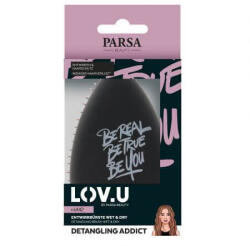 Perie de buzunar pentru descurcat Wet & Dry LOV. U - Negru, 1 bucata, Parsa