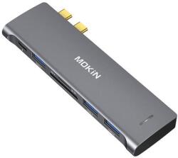 Mokin HUB 6in2 MOKiN USB-C for Macbook 3xUSB-A 1xUSB-C 1xSD/MicroSD (silver) (MUC2205)