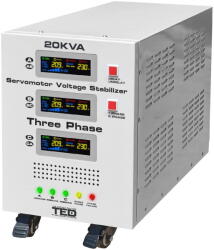 TED Electric Stabilizator de tensiune TED Electric trifazat 225V-450V 16KW cu ServoMotor, sinusoidala pura, ecran LCD (DZ085121)