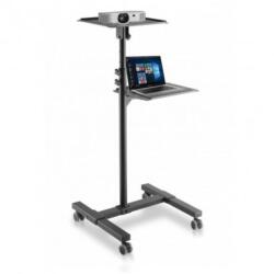TECHLY Suport pentru videoproiector cu 2 rafturi reglabile, mobil pe roti, TECHLY, negru, ICA-TB TPM-10 (ICA-TBTPM-10)