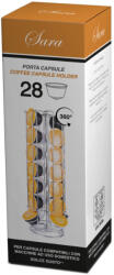 Italian Coffee Sara Dolce Gusto kapszulatartó állvány - 28 db kapszulához, forgatható króm torony