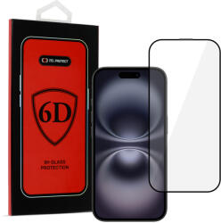 Full Glue 6D üvegfólia for IPHONE 16 fekete kerettel