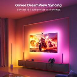 Govee Banda LED RGBICW inteligenta - Ambient Light pentru TV 75-85", Govee TV Backlight 3 Lite, Wi-Fi, Fisheye Correction, clasa G (H6099-75)
