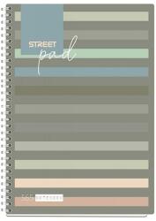 STREET Caiet spiralat STREET Pad A/4 pătrat 100 coli negru cu dungi 67142 (67142)