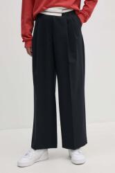 Tommy Hilfiger pantaloni din lana culoarea albastru marin, drept, high waist, WW0WW42229 9BYH-SPD00I_59X (WW0WW42229)