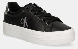 Calvin Klein sneakers din piele BOLD VULC FLATF LACEUP LTH culoarea negru, YW0YW01688 9BYH-OBD1ES_99A (YW0YW01688)