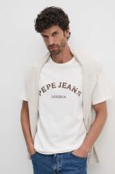 Pepe Jeans tricou din bumbac ANWEN B barbati, culoarea bej, cu imprimeu, PM509711 9BYH-TSM0UM_01C