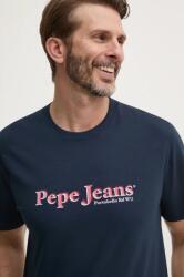 Pepe Jeans tricou SOMERS TEE barbati, culoarea albastru marin, cu imprimeu, PM509649 9BYH-TSM0UL_59X