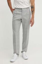 HUGO BOSS pantaloni de lana culoarea albastru marin, drept, 50521945 9BYH-SPM01E_59X