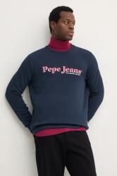 Pepe Jeans hanorac de bumbac SOMERS CREW barbati, culoarea albastru marin, cu imprimeu, PM582727 9BYH-BLM0ON_59X (PM582727)