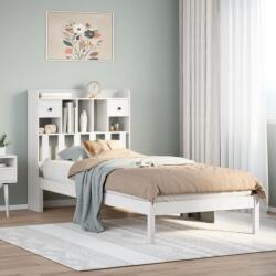 vidaXL fehér tömör fenyőfa könyvespolcos ágy matrac nélkül 75 x 190 cm (3321611)