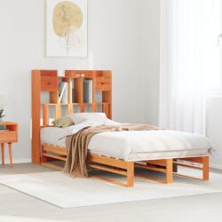 vidaXL barna tömör fenyőfa könyvespolcos ágy matrac nélkül 75 x 190 cm (3323976)