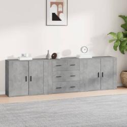 vidaXL 3 db betonszürke szerelt fa tálalószekrény (3185403)