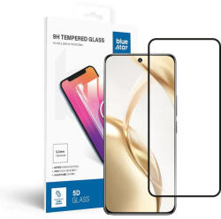 Honor 200 5G üvegfólia, tempered glass, előlapi, 5D, edzett, hajlított, fekete kerettel, BlueStar